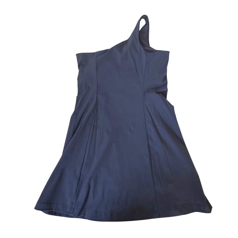 Outdoor Voices One Shoulder Dress Navy Blue Nylon Spandex Mini Sporty Small S